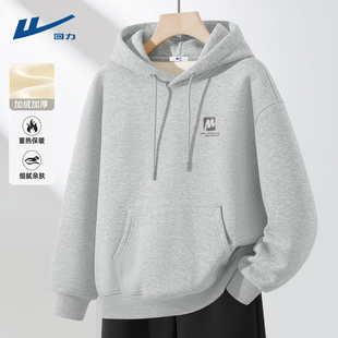 连帽上衣男士 回力男款 重磅秋冬季 潮牌简约美式 加绒D 卫衣2025新款