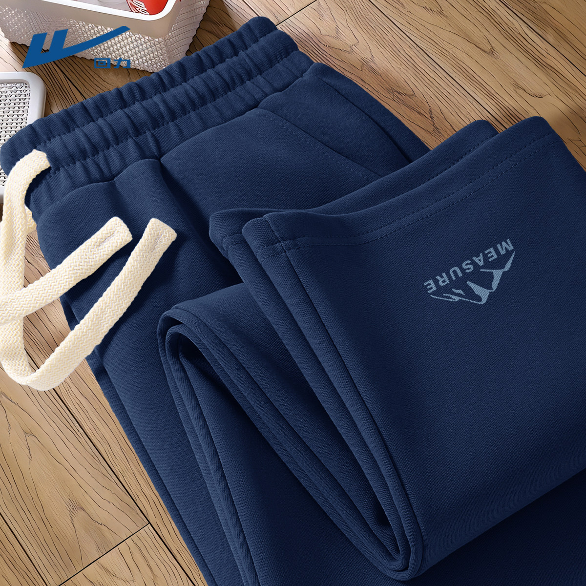 回力男生裤子潮牌春款时尚直筒裤男款抽绳垂感宽松百搭休闲裤男C