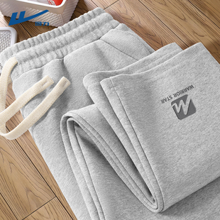 回力直筒裤男款时髦简约百搭卫裤男青少年灰色篮球运动男士裤子C