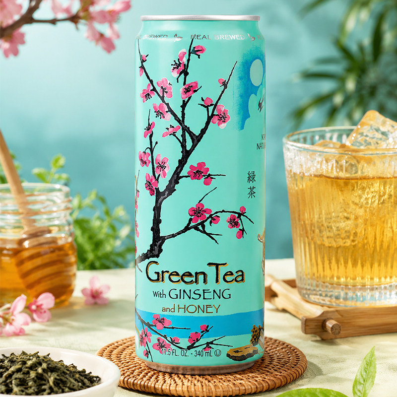 美国进口亚利桑那冰茶系列柠檬味绿茶阿诺德果汁饮料340ml罐装