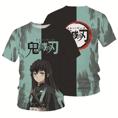 极速3D Printing T shirts Anime Demon Slayer Parent-child T-s
