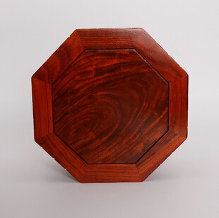 观音佛像花梨木黑檀八边形花瓶花盆景红木托架奇石头莲花实木底座