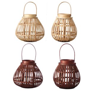 Woven Hand Candlestick Candle Holiday Bamboo Holder Lantern