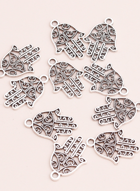 50pcs Vintage Hamsa Hand Charms fit Jewelry Makings Lucky Fa