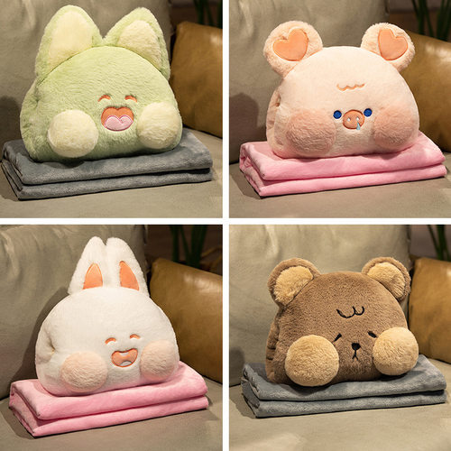 极速Animal Blanket Cute Plush Pillow Soft Winter Hand Warmer