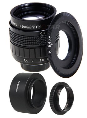 FUJIAN 50mm f/1.4  F1.4 Lens + C M4/3 Mount + Lens Hood