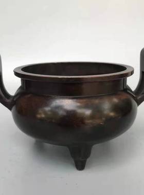 复古纯铜五供香炉烛台佛前供奉室内铜香炉祖先桌面供奉摆件