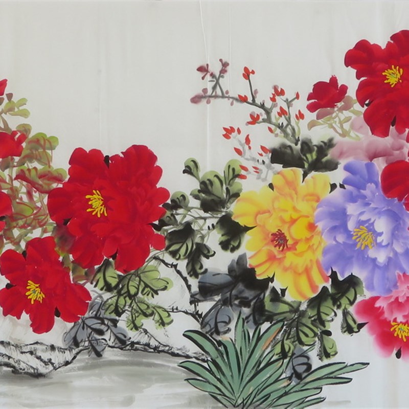 极速纯手绘花鸟国画小六尺牡丹画水墨山水画原稿字画装饰R5