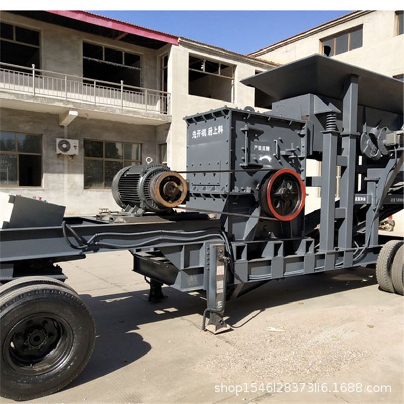 .厂促轮胎式建筑垃圾破碎站移动破碎站鹅卵石煤矸石粉碎机 制砂品