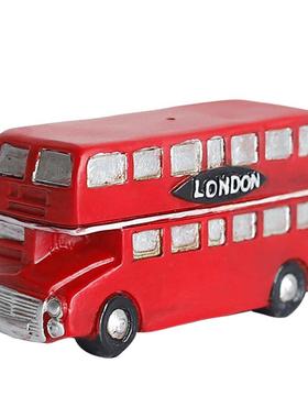 创意复古英伦风邮筒装饰摆饰 迷你红色电话亭树脂工艺品家用用具