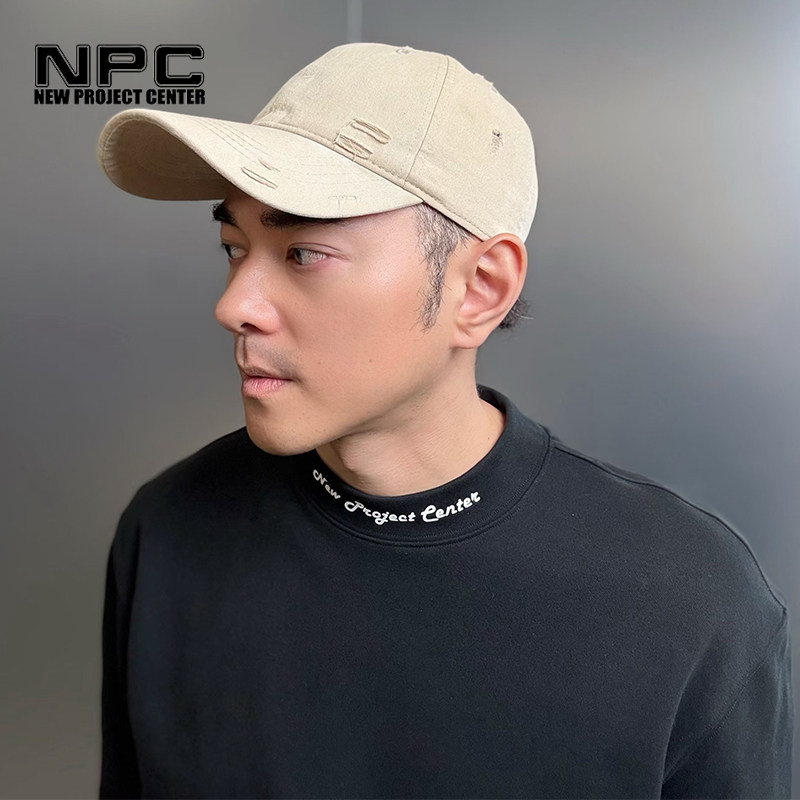 NPC潮牌双面磨毛半高领印花长袖T男打底衫官方正品假一赔十