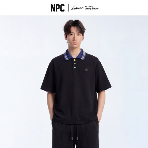 NPC潮牌美式休闲撞色彩扣POLO衫绣花夏季新款官方正品假一赔十