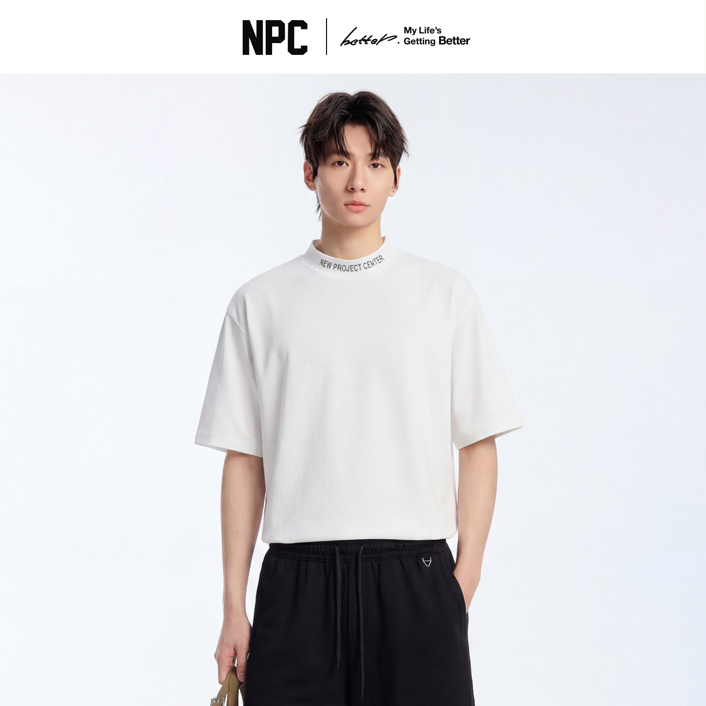 NPC潮牌字母印花小立领短袖T恤凉感索罗娜夏上新官方正品假一赔十