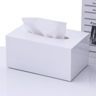 亚克力抽纸客盒厅议室会商ALX用约盒子纸抽盒酒店轻奢黑简色纸巾