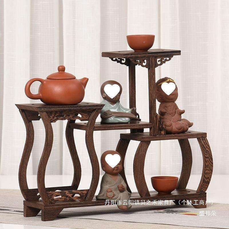 厂家小实木鸡博翅木型梅花古架中CD0149式摆具台收纳架多宝置物架