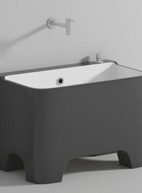 四R^阳小户VDF型灰色高大脚洗拖把池家用卫生间号陶瓷脚拖布台池