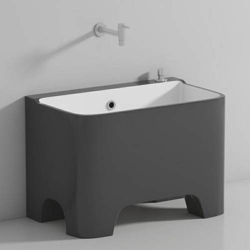 四R^阳小户VDF型灰色高大脚洗拖把池家用卫生间号陶瓷脚拖布台池