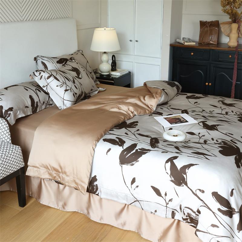 春日码序曲6s兰精0天丝四凉件套夏天感数印花复古花卉6X2被套床单