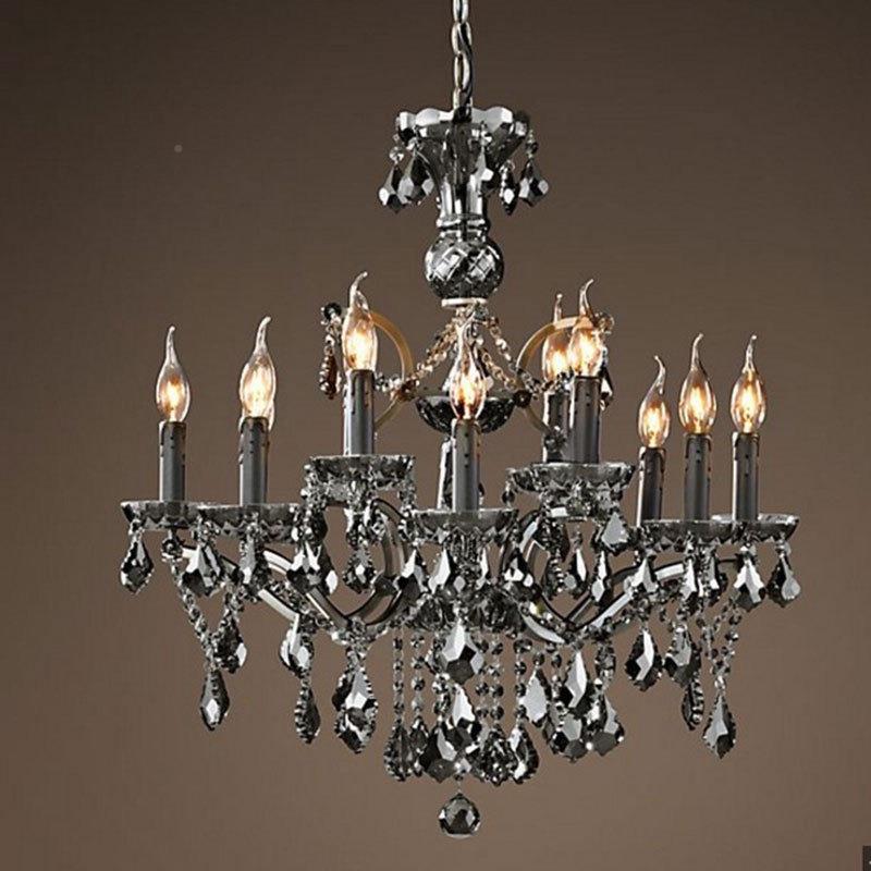 新款美复古水晶吊灯黑A0330色水晶烛灯客厅酒店大厅蜡卧室式酒吧