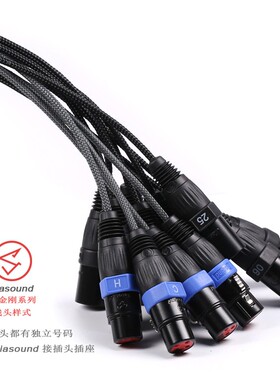 AU1DIO车XLRSnakeCable2通音道A12黑金频信号线缆舞台灯光传输线