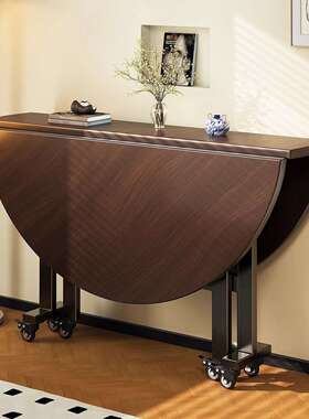 折叠餐家叠用圆形饭桌可移动折桌2人家用可桌折叠RIU新0款吃饭大