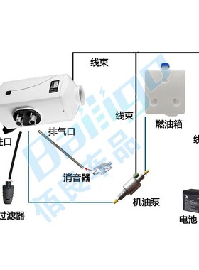 家直销12V4V220V三电压通用全铝分体加2铝壳分体取热器5KW车载柴