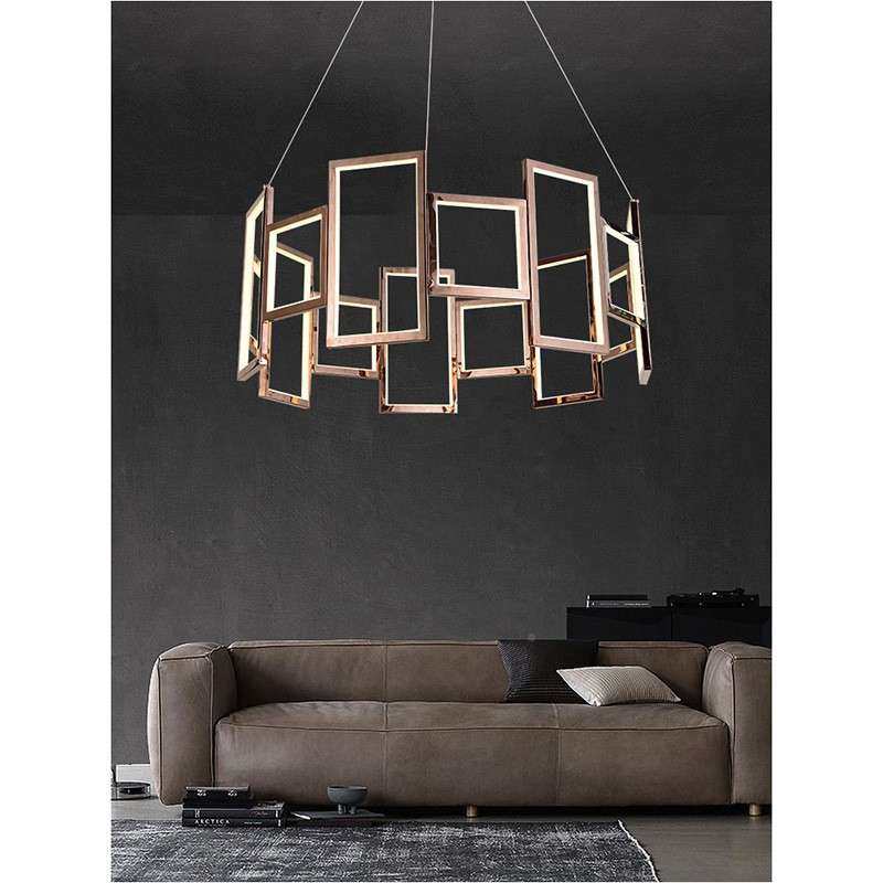 不钢几台何框创574意锈房间吊灯餐师厅灯卧室茶室现代简约设计前,家装灯饰光源,智能吊灯,淘宝优惠券,粉丝福利购,淘宝优惠卷