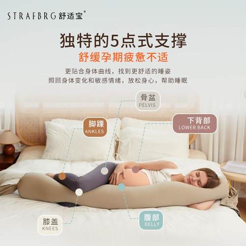 STRAFBRG舒适宝孕妇枕腰枕侧睡托腹u型枕抱侧卧护靠枕BPG枕枕头