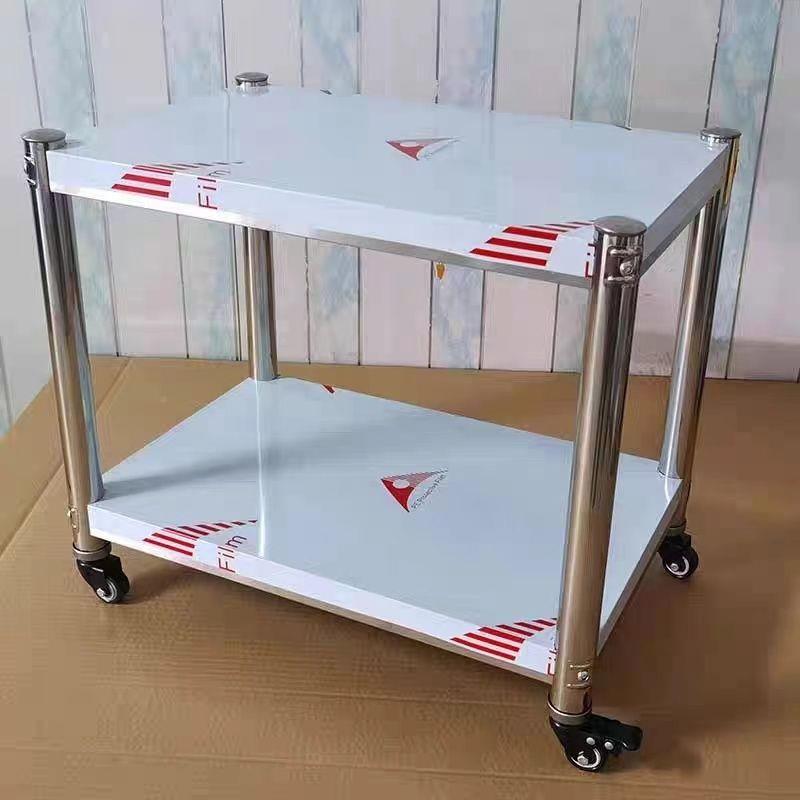 可移动不锈钢置物架带子厨两层万向落轮收纳架房储物架地多鹫奕#9