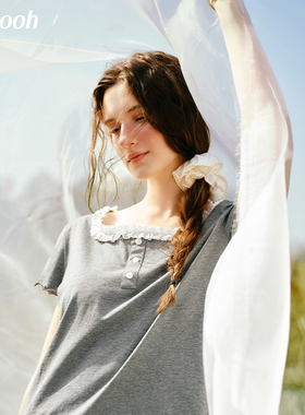 Chyooh池攸匹马棉夏日铃兰分体式家居服套装可外穿睡衣女