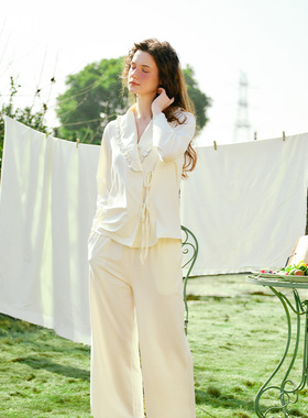 Chyooh池攸·醒晨25年秋冬纯欲可外穿女款纯棉家居服套装睡衣