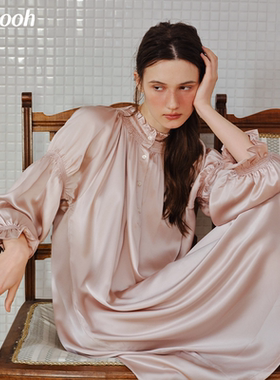 张予曦同款chyooh池攸千金真丝赫本睡裙22姆米桑蚕丝女家居服