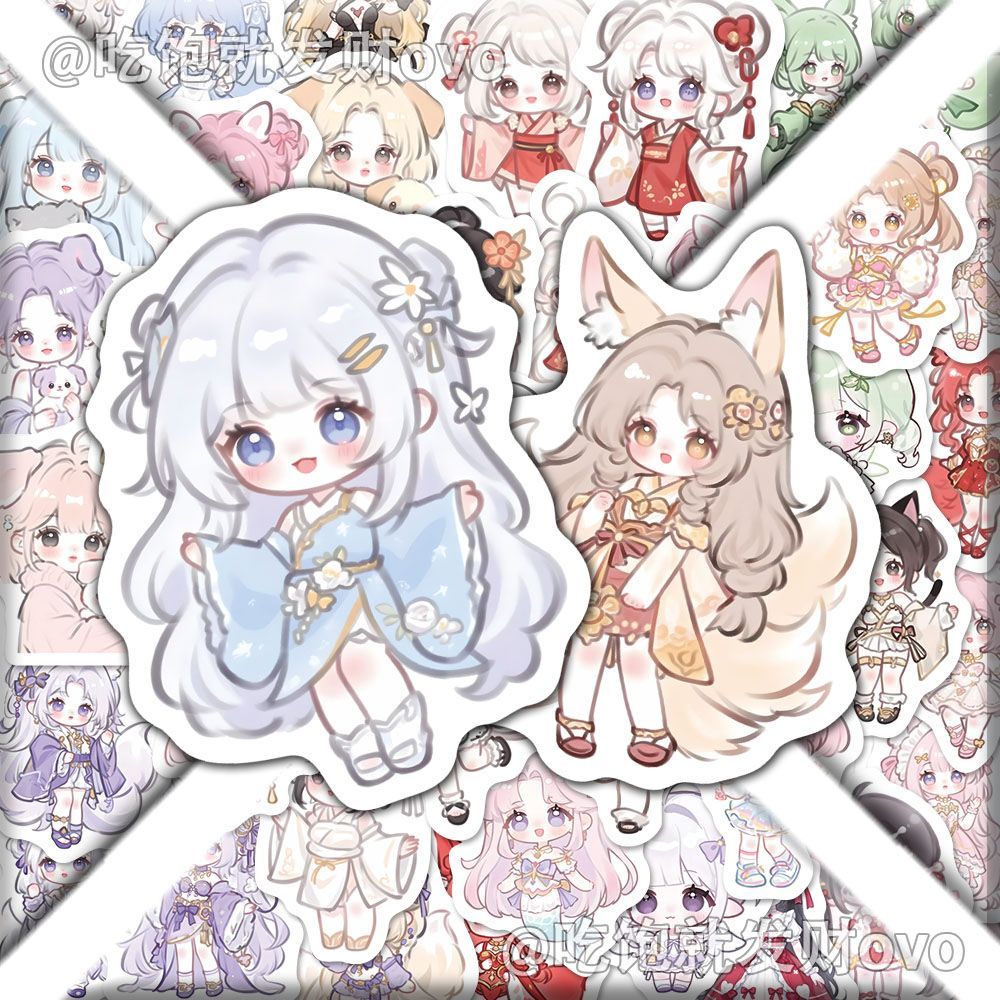 324张小萝莉贴纸新款可爱二次元少女高颜值软萌少女心ins桌面贴画