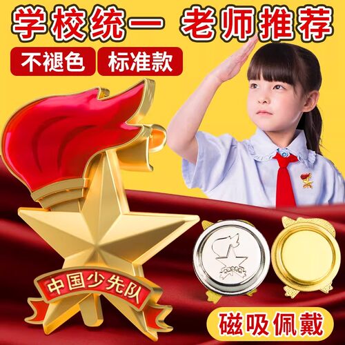 队徽少先队员正版磁吸式校徽中国少年先锋队徽章标准型强力大磁扣