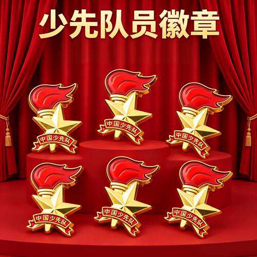 少先队员队徽标准款别针款校徽小学生胸章强力磁铁先锋队徽章正版