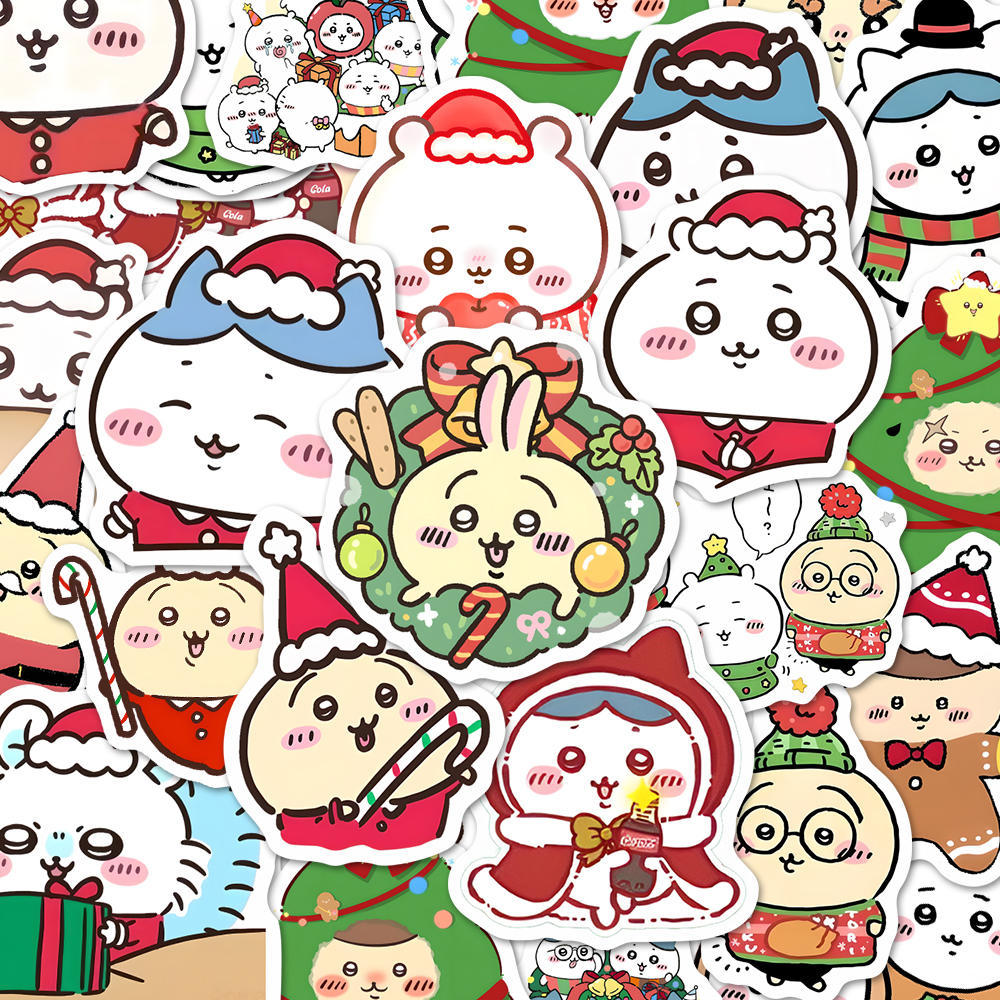 136张吉伊卡哇圣诞贴纸卡通可爱日系二次元动漫手机壳iPad贴画