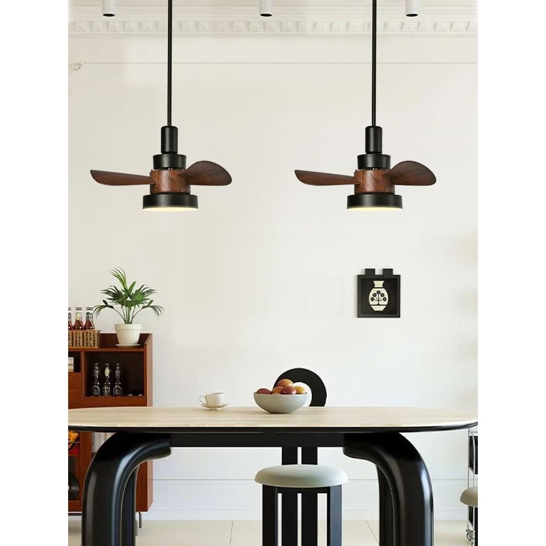 WMO轨道风扇吊灯餐风谱扇灯二线可遥控光中古风全厅可移位广东中