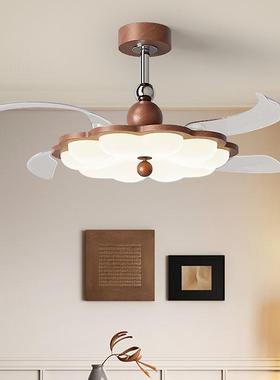 全谱奶油风风扇灯205LF128-13新款2护眼隐电扇光灯智能一体吊扇餐