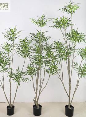 仿真竺树绿植南天黄竹家落WH-HTZ天地竹子客厅高端摆居件摄影道具