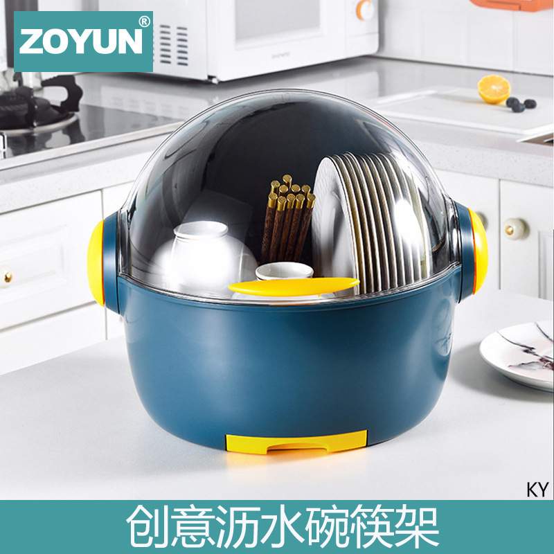 厨房置物架装碗筷收纳盒碗碟沥水架家用放碗箱碗盘收纳架台面碗柜