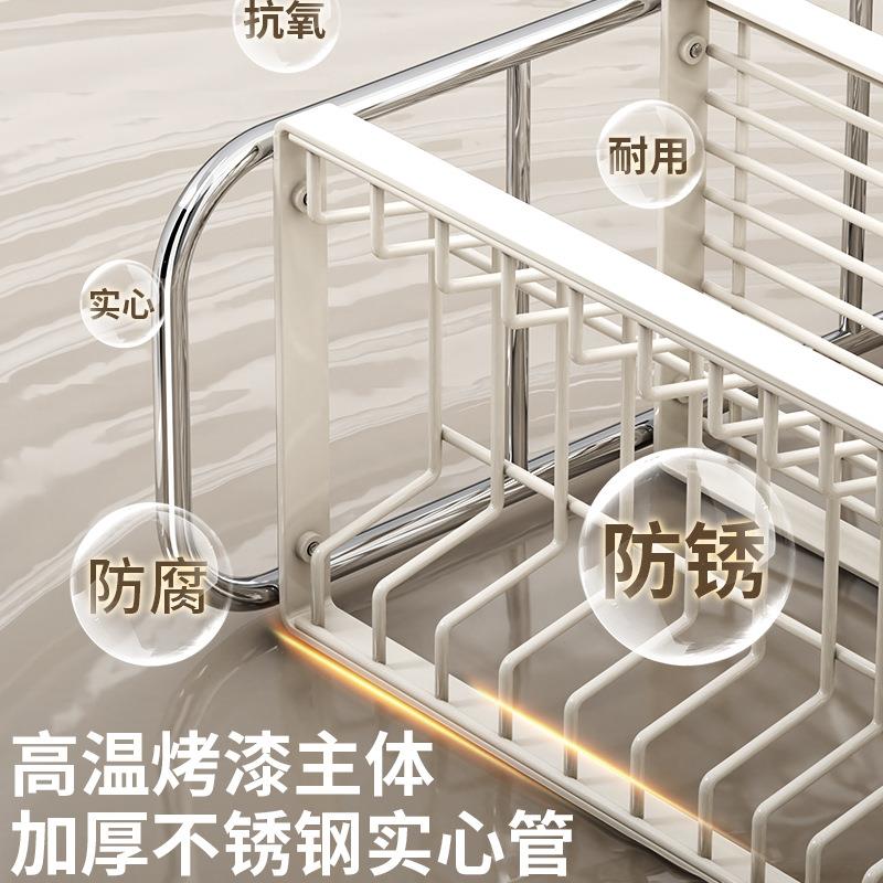 25年新不锈GEF钢碗碟厨房多功能沥架台面双层水碗架碗款盘晾收纳