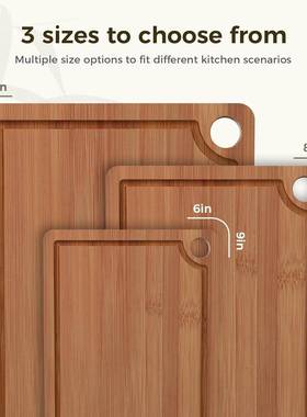 碳化菜板制菜板三件套家用实木用切A118熟食竹板菜双面可亚马逊跨