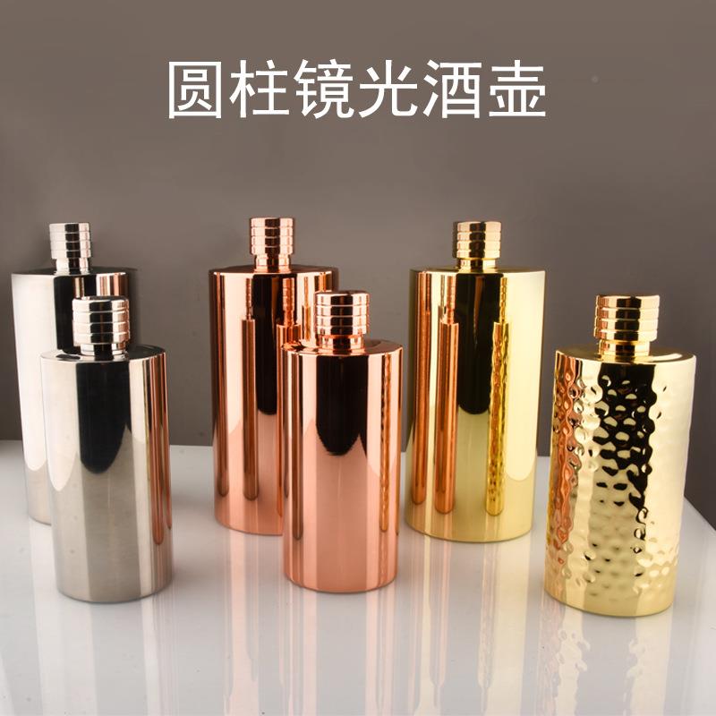 男0士随身加厚30不锈钢酒壶14F96S96S5斤2斤装圆柱水壶9丝厚度酒