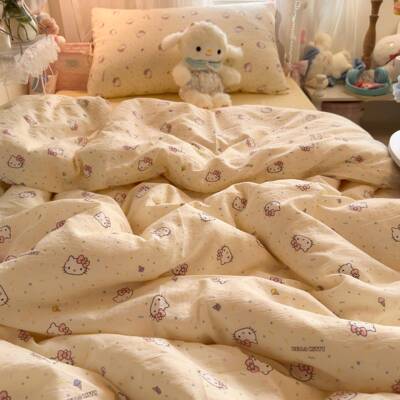 a类双层纱床四件套单纯棉025新款床被套罩学生BGN2宿舍上三件套4