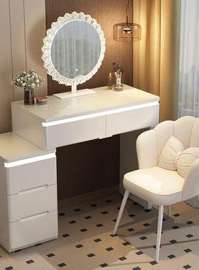 5实木款户烤漆梳妆台202新小型卧室简约现代风OPY化妆桌收纳斗柜