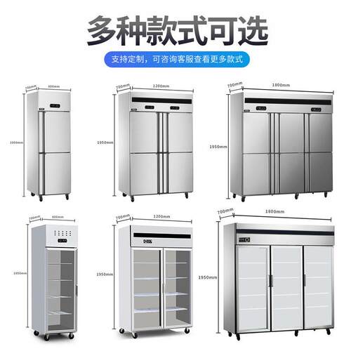 110V四门冰箱商用冷柜厨房立式冷藏柜冷冻4六开门6双温保鲜大容量