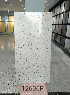 新品亮光12654P全瓷水地石600*耐120磨0服装店餐厅写字楼大厅砖防
