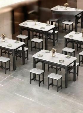 长小吃餐椅组早合餐店饭店专用桌椅商IMV用方形组合桌简约餐桌桌