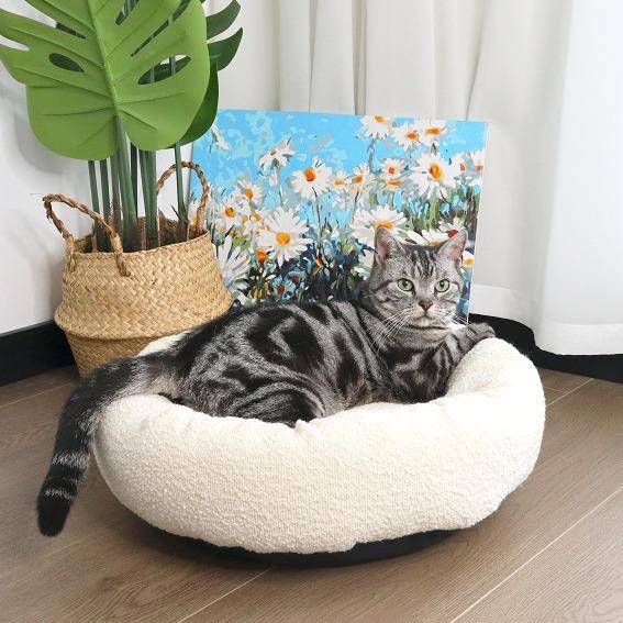 夏宠物窝睡窝季宠物用品可拆洗窝狗圆形/猫垫子深中小型狗垫猫咪