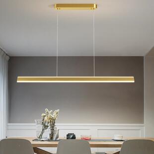 DCS新款蜡烛极简厅长餐办公吊灯长条led形上条下发光一字吧台灯具